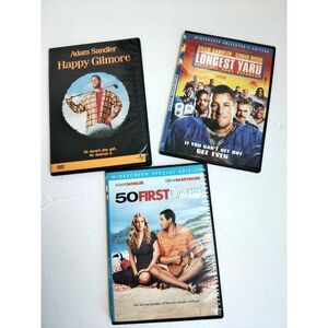 Adam Sandler Movies in DVD Lot of 3 Happy Gilmore Longest Yard 50FirstDates